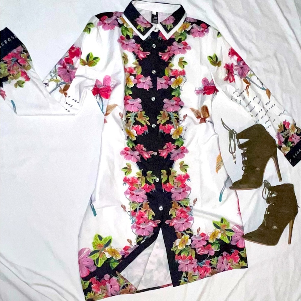 Floral, shirt/dress, multicolor